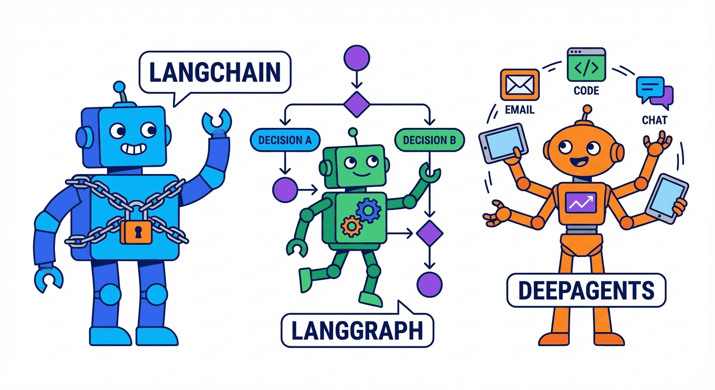 LangChain vs LangGraph vs DeepAgents